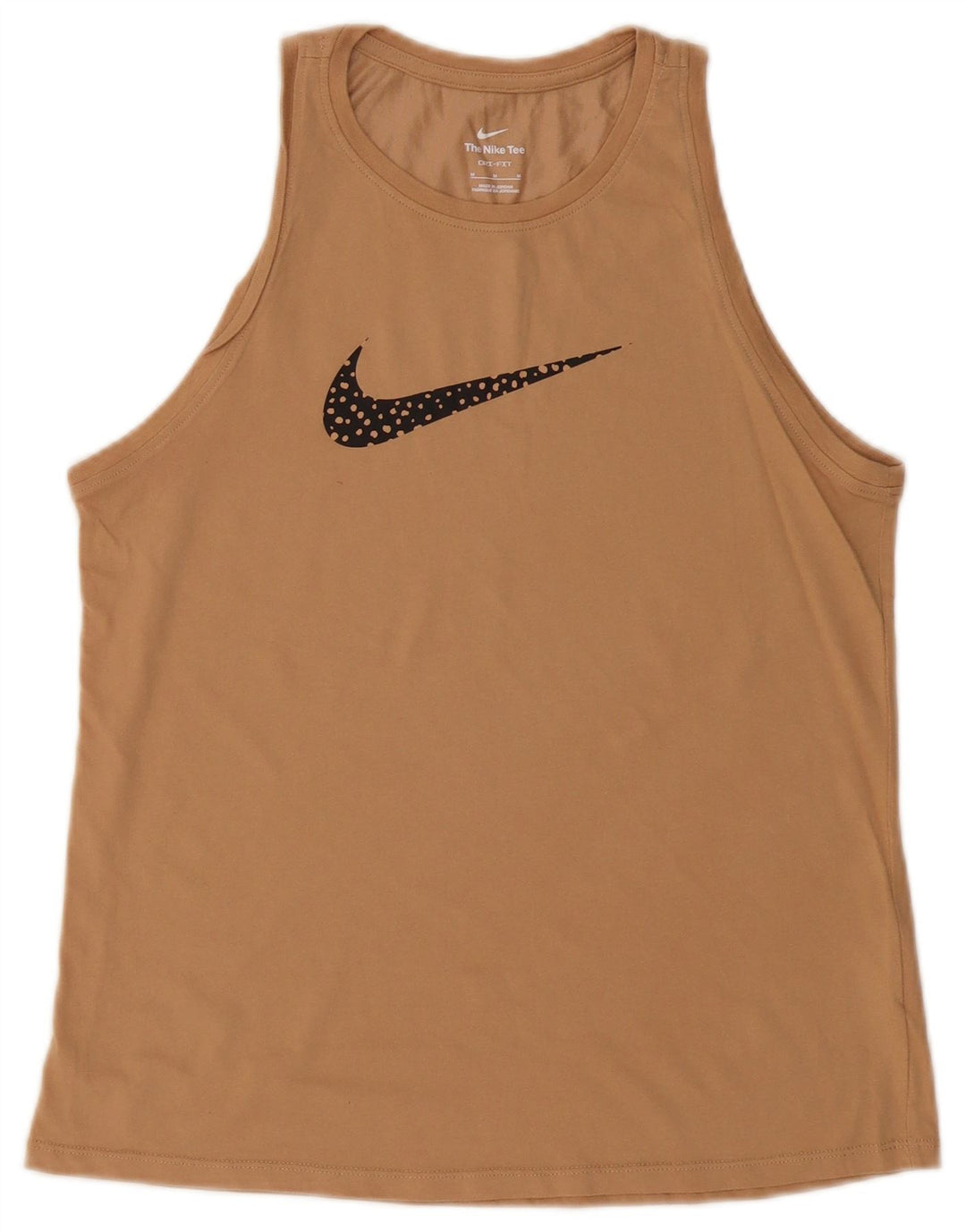 Colete gráfico Nike feminino Dri Fit Top UK 12 algodão bege médio
