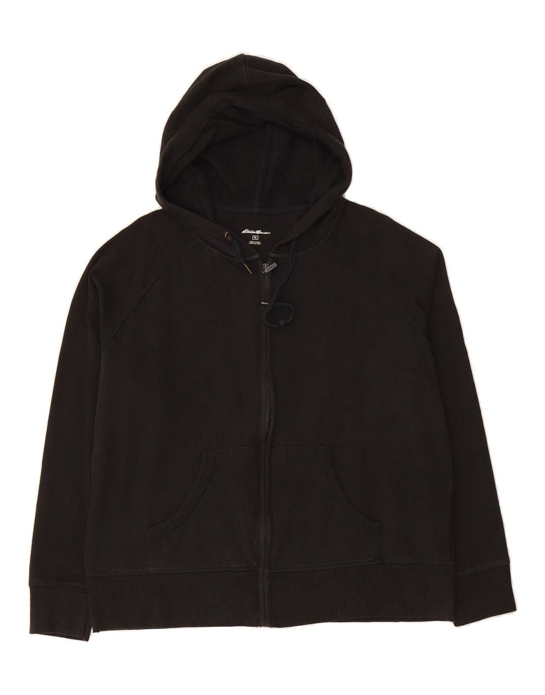 EDDIE BAUER Mens Zip Hoodie Sweater XL Black Cotton Vintage Eddie Bauer and Second-Hand Eddie Bauer from Messina Hembry 