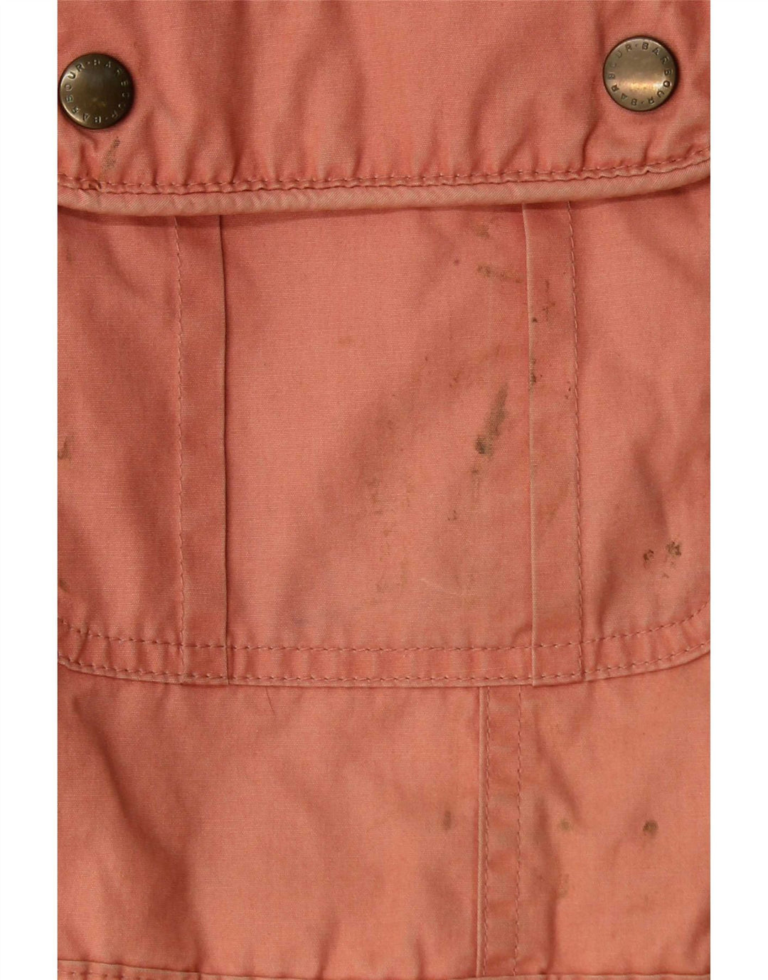Jaqueta feminina de algodão encerado Barbour UK 12 rosa médio