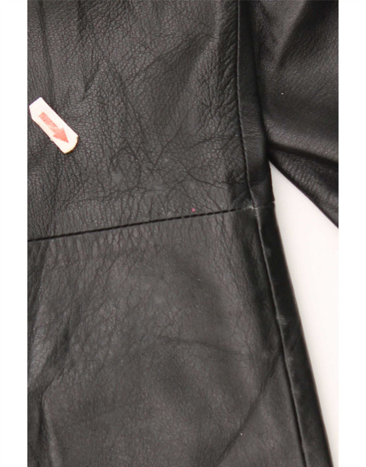 Jaqueta de couro masculina vintage IT 52 XL preta