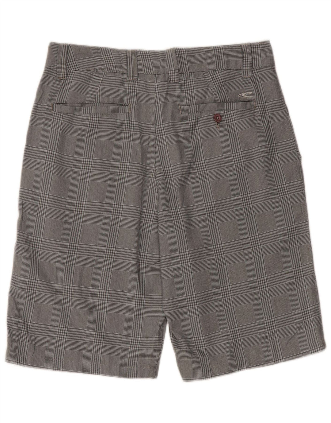 Shorts Chino feminino O'Neill W30 poliéster xadrez cinza médio