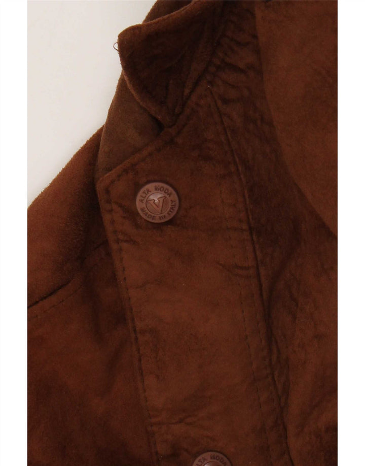 Alta Moda Mens Bomber Suede Jacket UK 42 XL Marrom