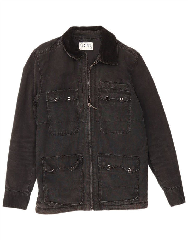 LEVI'S Mens Utility Jacket UK 36 Pequeno Algodão Preto