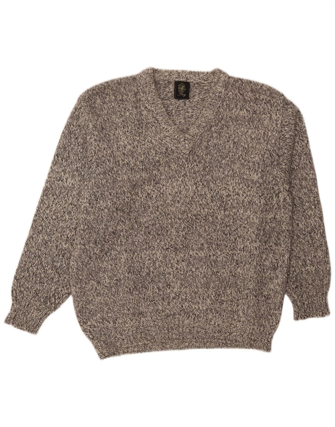 Suéter masculino Fay com decote em V 2XL lã manchada cinza