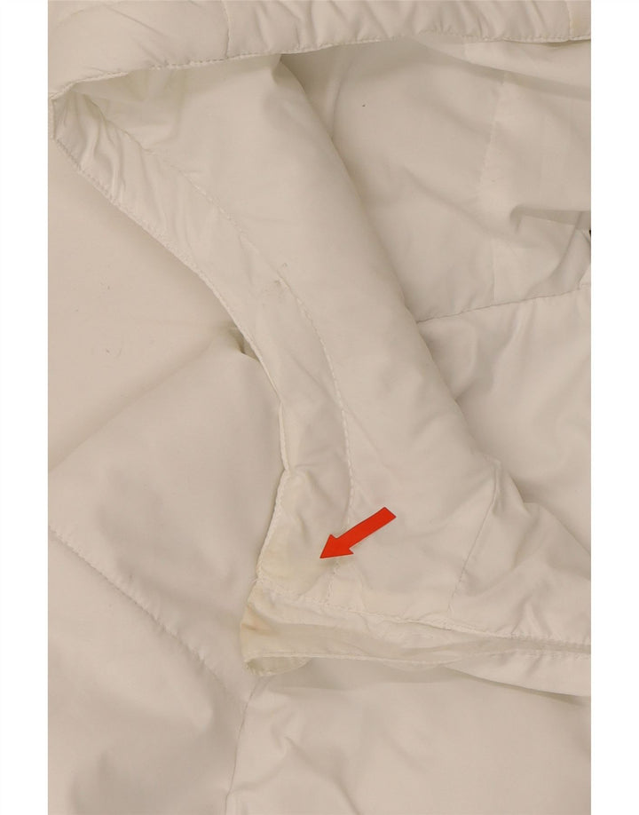 ELLESSE Womens Hooded Padded Jacket UK 10 Small White Colourblock Vintage Ellesse and Second-Hand Ellesse from Messina Hembry 