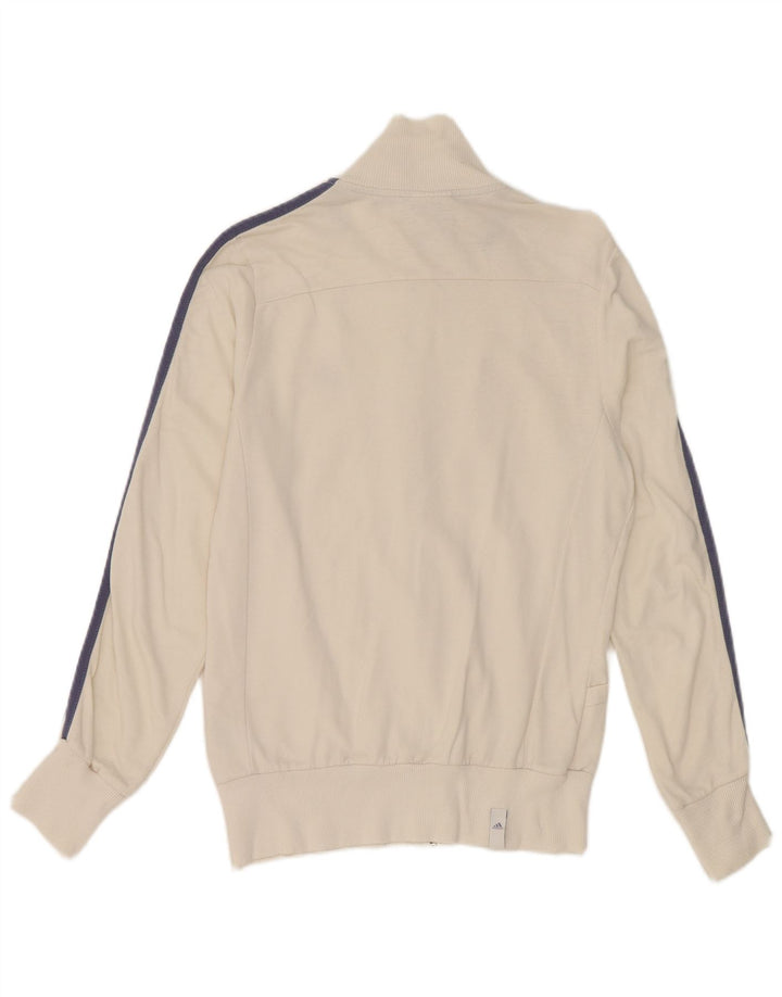 Adidas Womens Tracksuit Top Jacket Pequeno Algodão Branco