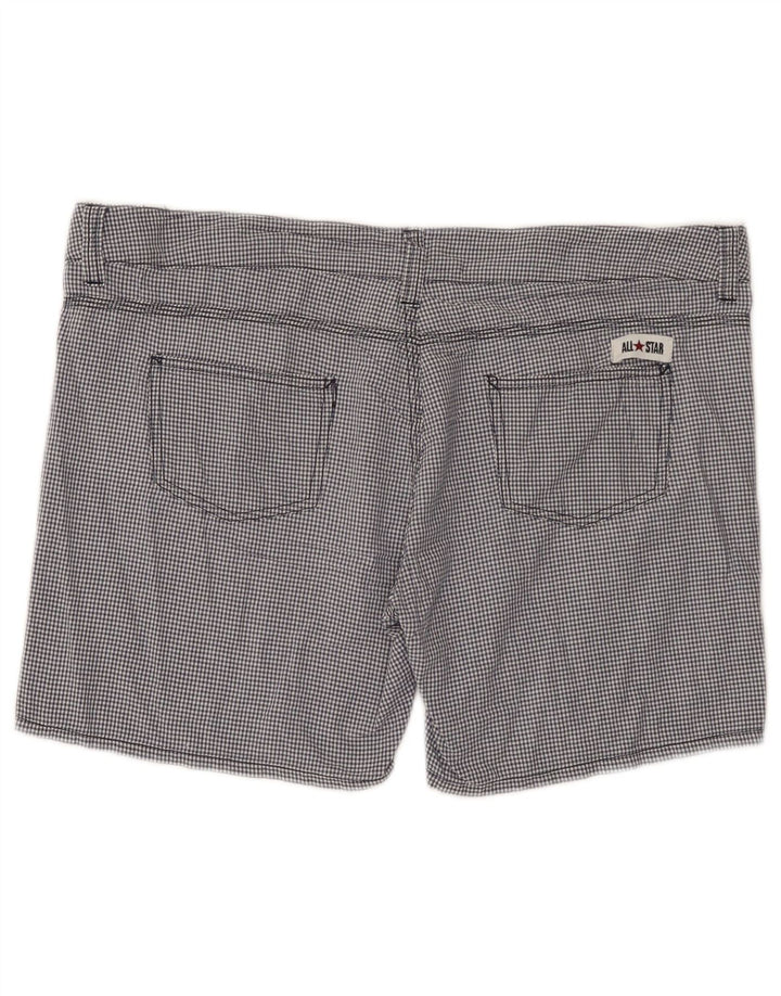 Converse feminino casual shorts grande W34 azul marinho algodão guingão