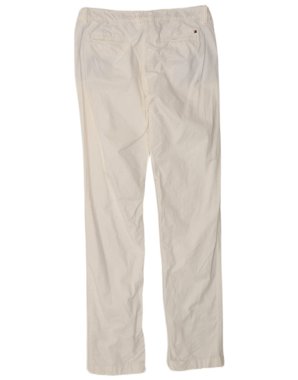 Calça chino reta feminina Tommy Hilfiger EUA 8 médio W30 L33 branco