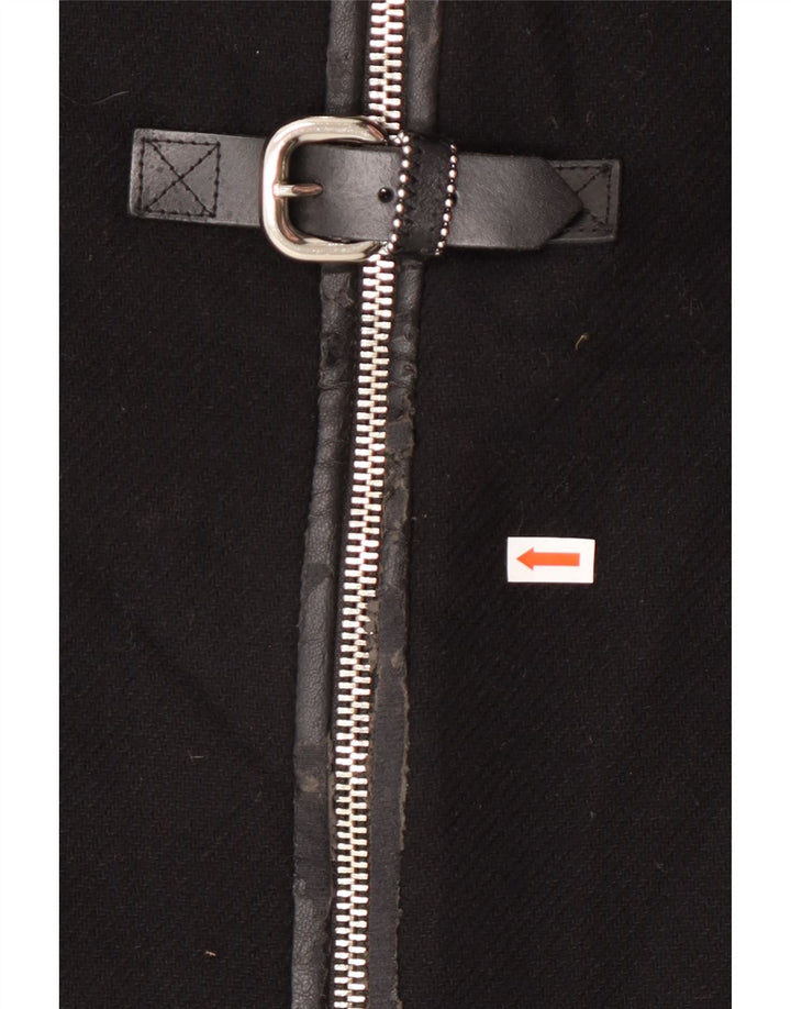 Jaqueta corta-vento feminina Zara com capuz Reino Unido 14 poliéster preto médio