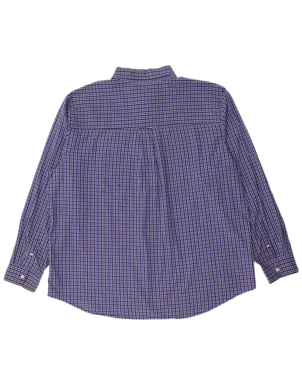 Camisa masculina Chaps Easy Care 2XL algodão guingão azul