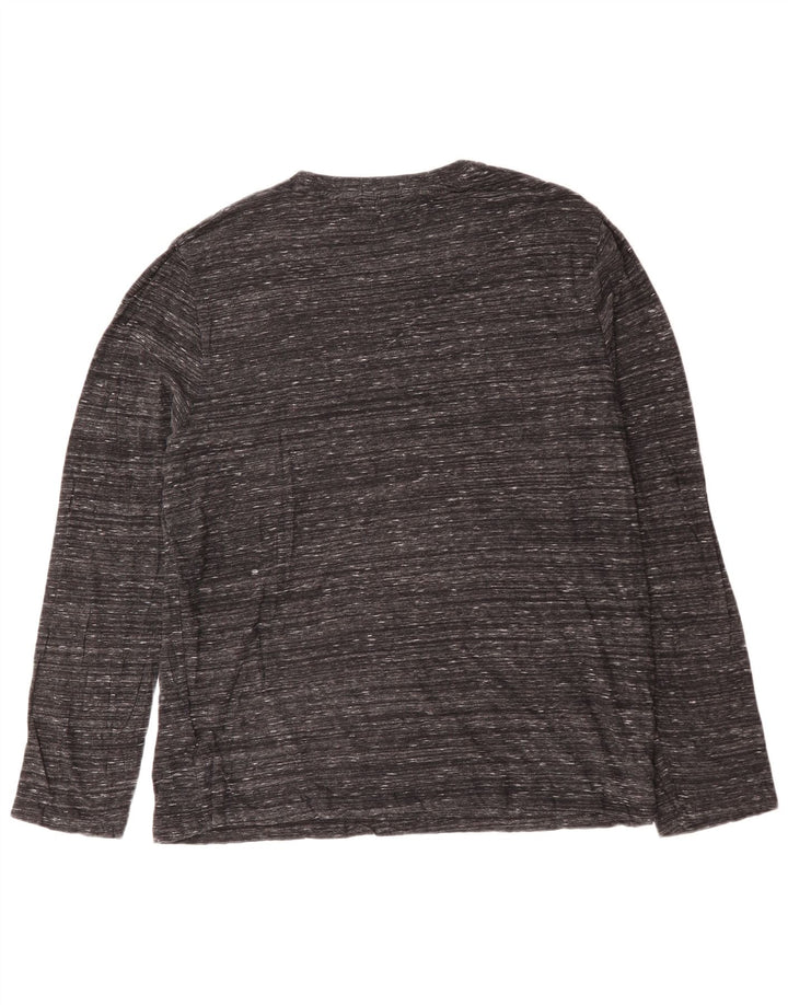 SUPERDRY Top masculino de manga comprida 3XL algodão manchado cinza