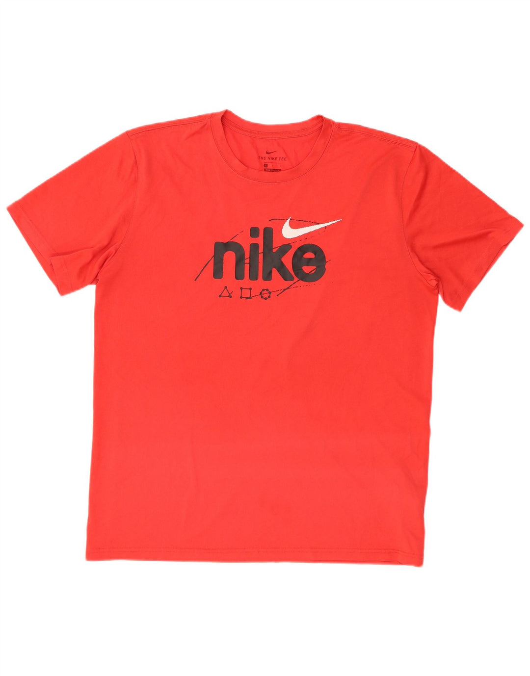 Camiseta masculina NIKE Dri Fit Graphic Top grande poliéster vermelho