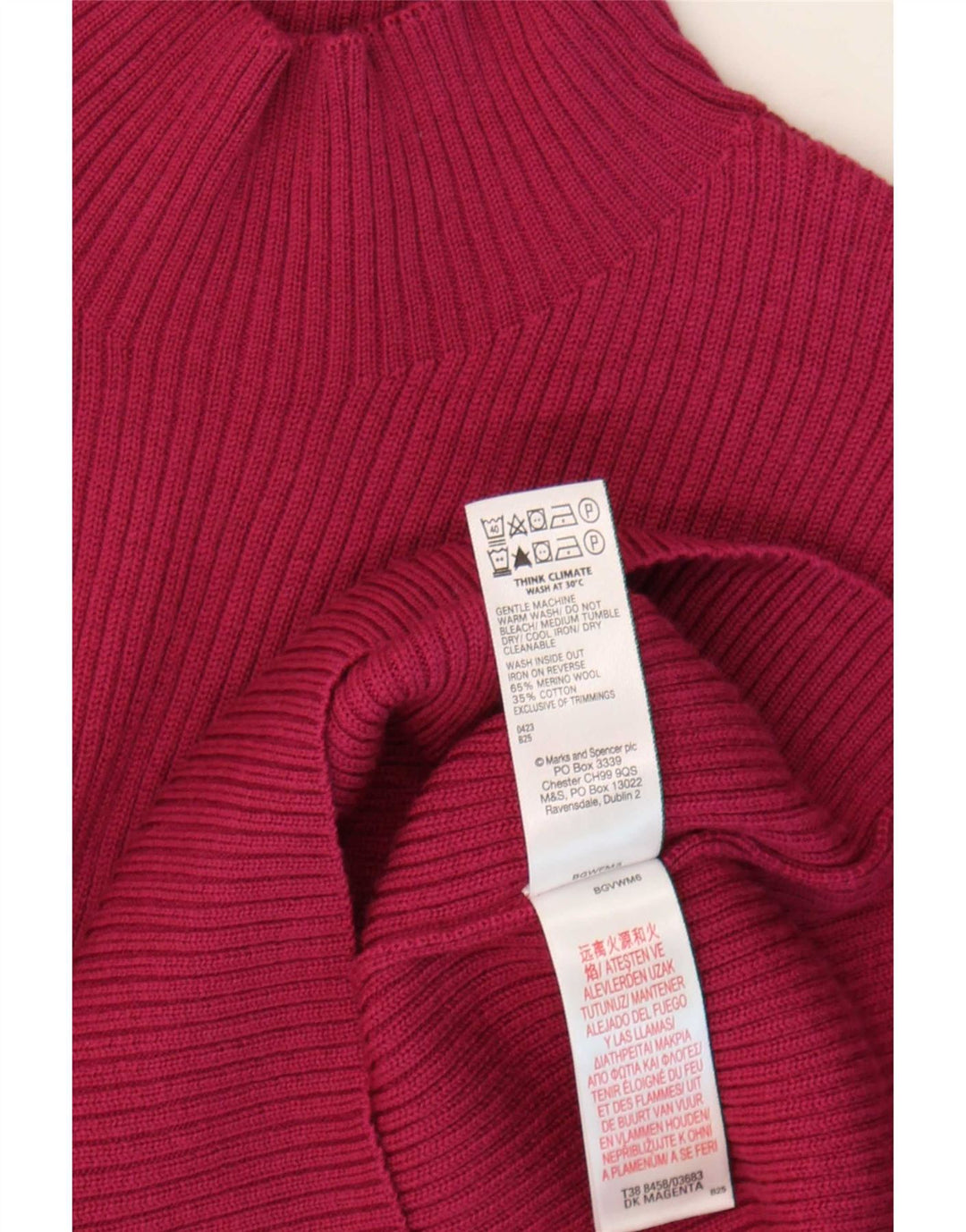 Suéter feminino Marks & Spencer com gola tartaruga Reino Unido 14 grande roxo