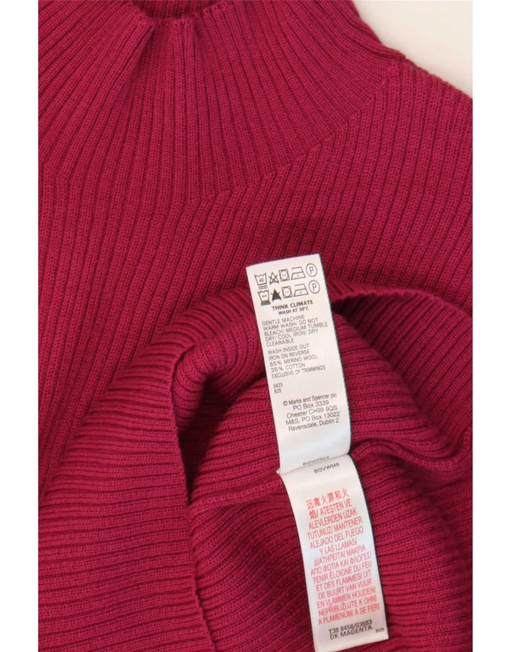 Suéter feminino Marks & Spencer com gola tartaruga Reino Unido 14 grande roxo