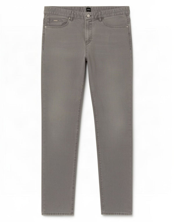 Hugo Boss Mens Straight Jeans W36 L34 Grey Cotton