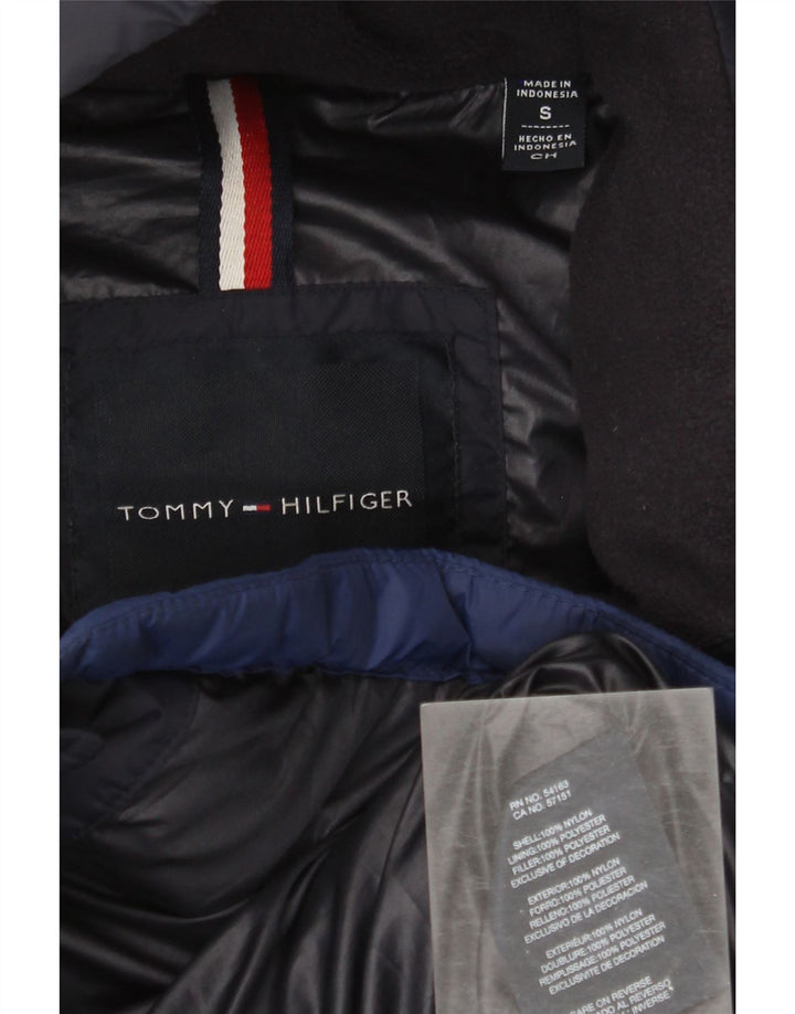 Jaqueta masculina acolchoada com capuz Tommy Hilfiger Reino Unido 36 nylon multicolorido pequeno