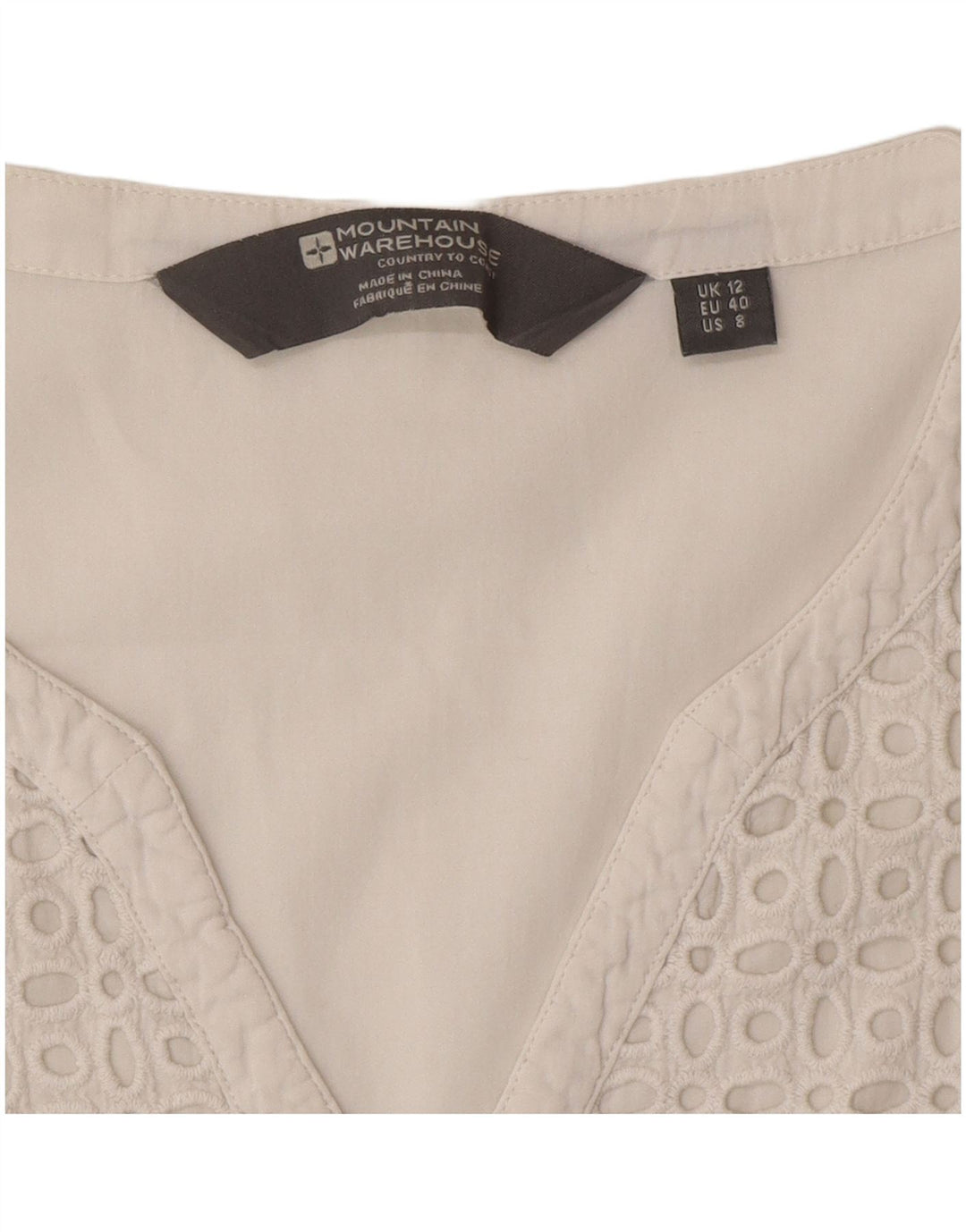Blusa feminina Mountain Warehouse UK 12 médio branco