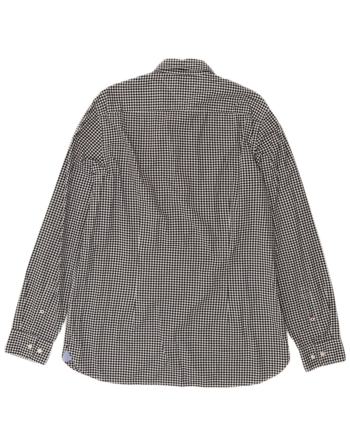 Camisa masculina Tommy Hilfiger XL preta algodão guingão
