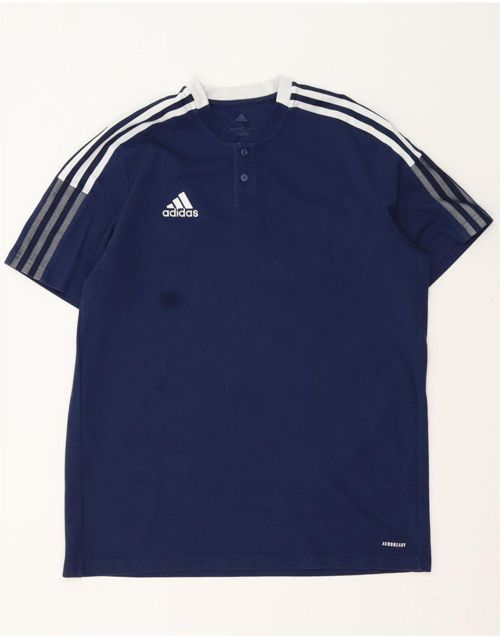 Camiseta Adidas Aeroready masculina grande azul marinho