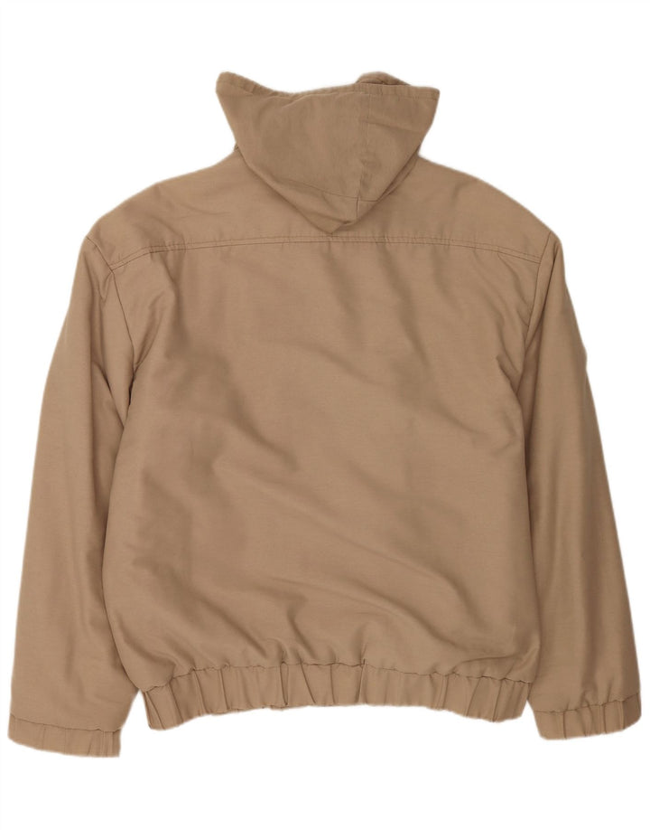 Jaqueta corta-vento masculina vintage com capuz EU 52 XL marrom