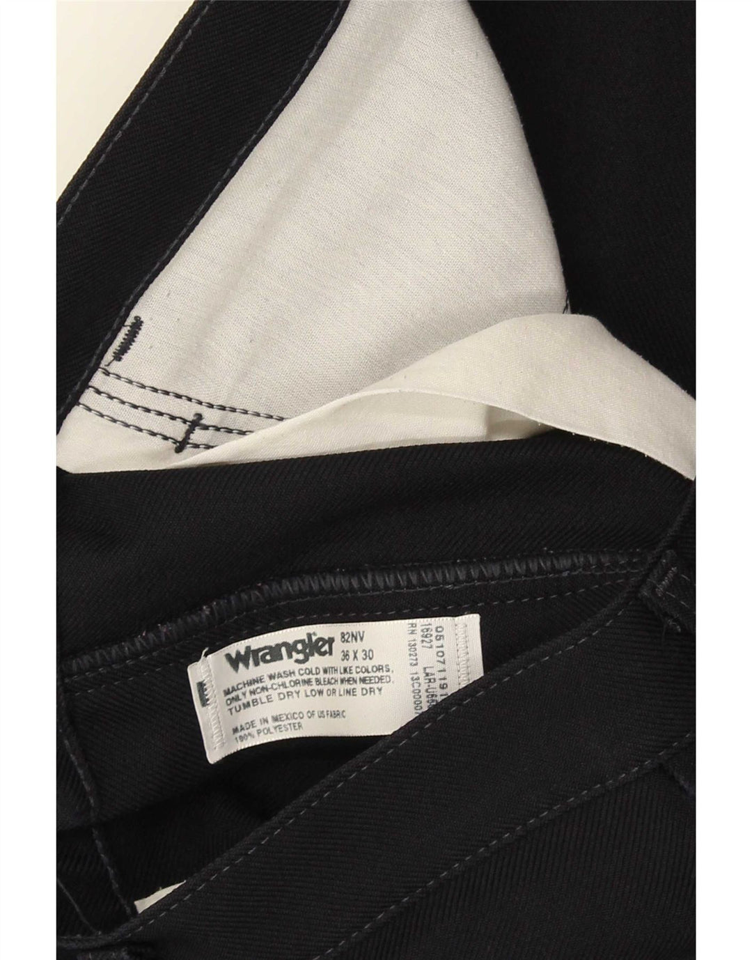 Calça Wrangler masculina reta casual W36 L30 poliéster azul marinho