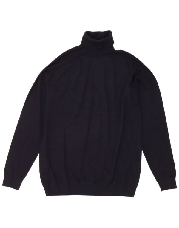 Zara Suéter feminino com gola redonda e gola redonda, Reino Unido 18 XL Azul marinho