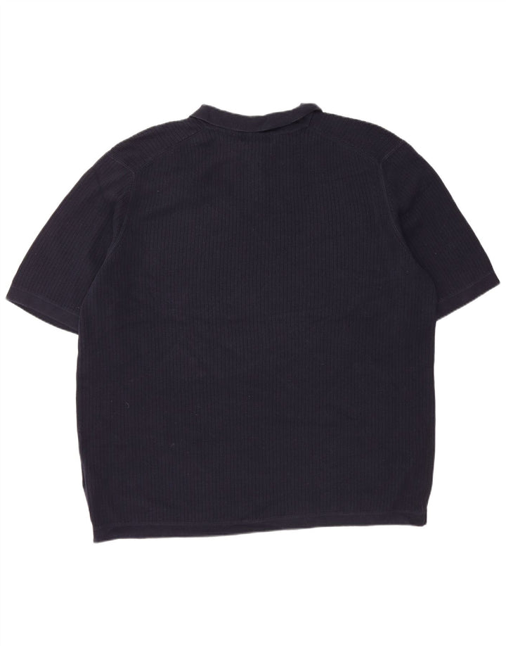 EDDIE BAUER Suéter masculino alto de manga curta com gola polo XL azul marinho