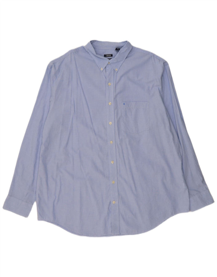 Camisa masculina grande e alta IZOD 2XL algodão azul