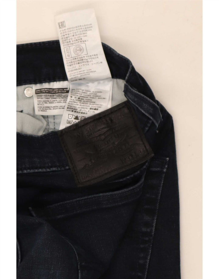 Levi's Masculino 502 Tapered Jeans W33 L34 Azul Marinho Algodão