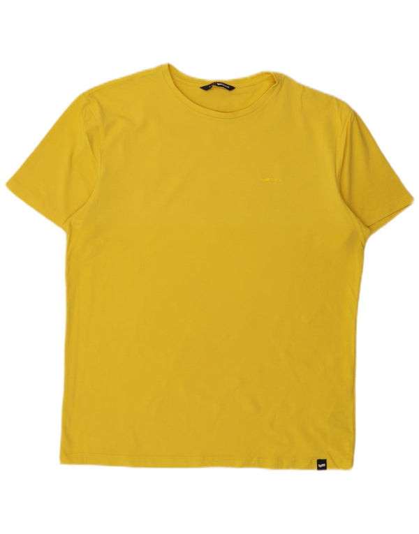 Camiseta masculina Gas Top XL algodão amarelo