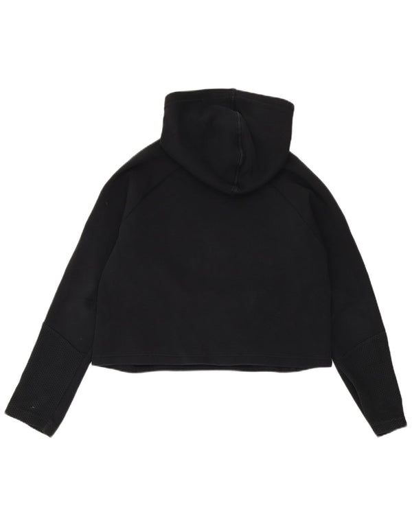 Puma Womens Crop Hoodie Jumper UK 6 XS Azul Marinho Algodão