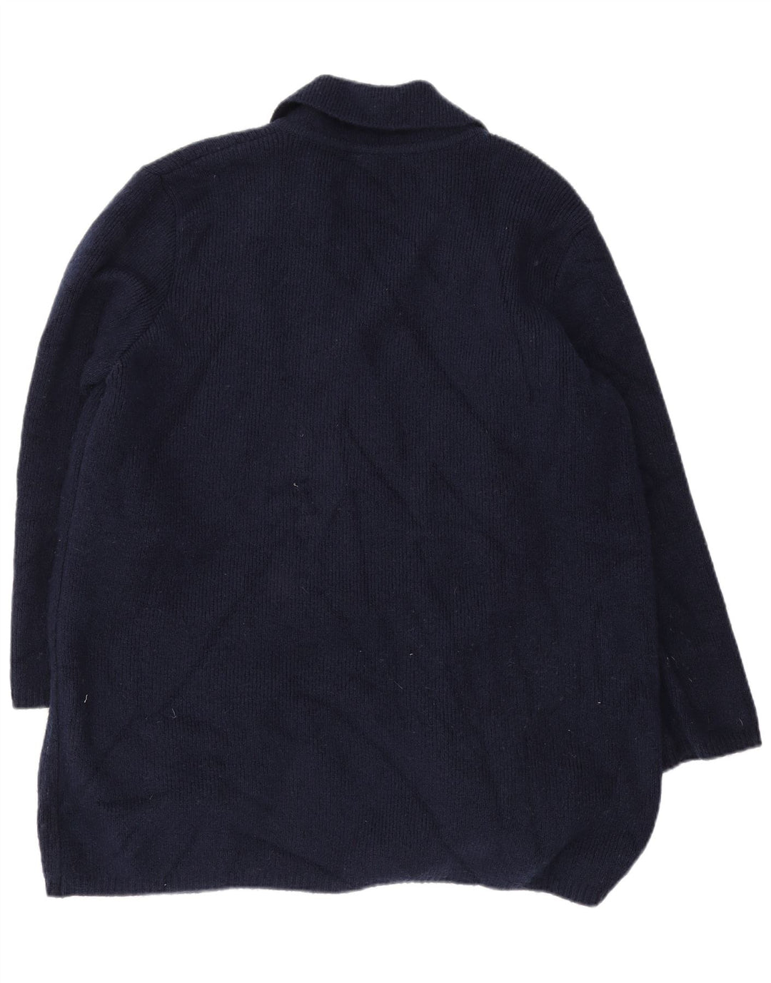 Suéter cardigã feminino Longline Marks & Spencer Reino Unido 16 grande azul marinho