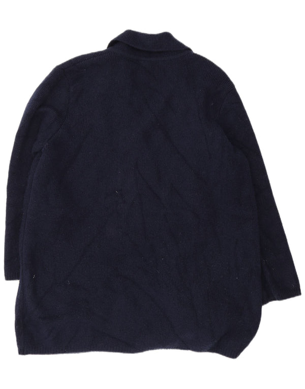 Suéter cardigã feminino Longline Marks & Spencer Reino Unido 16 grande azul marinho