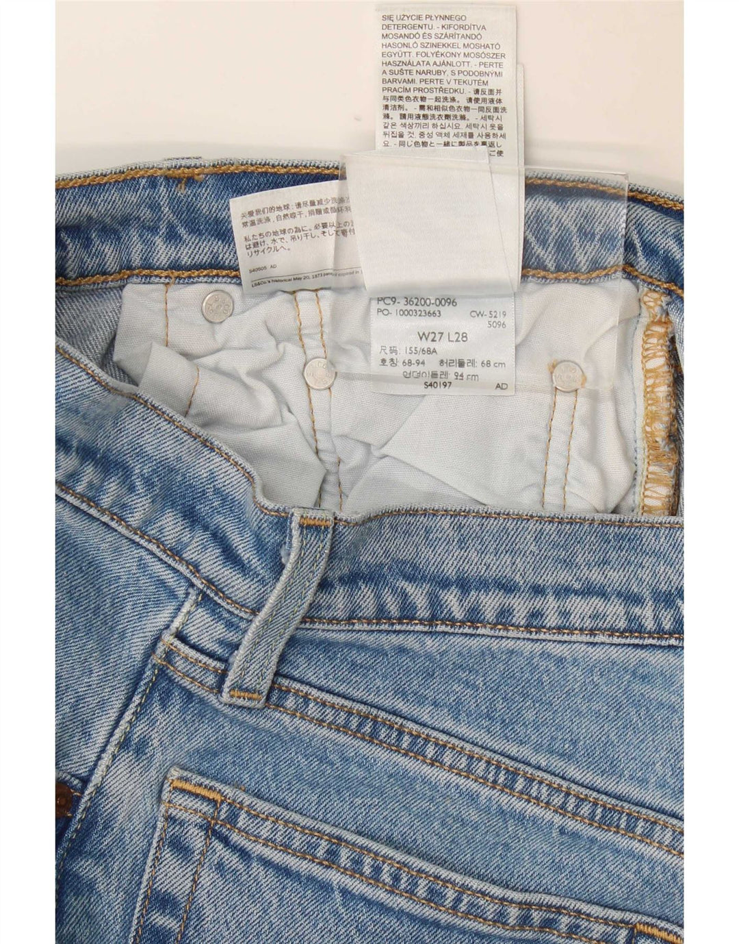 Calça jeans feminina Levi's 501 Straight W27 L28 azul algodão