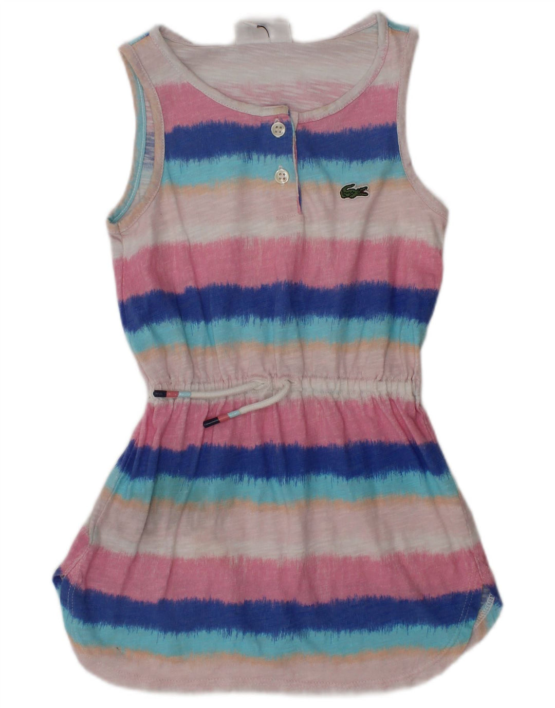 Vestido básico LACOSTE para meninas de 18 a 24 meses listrado multicolorido