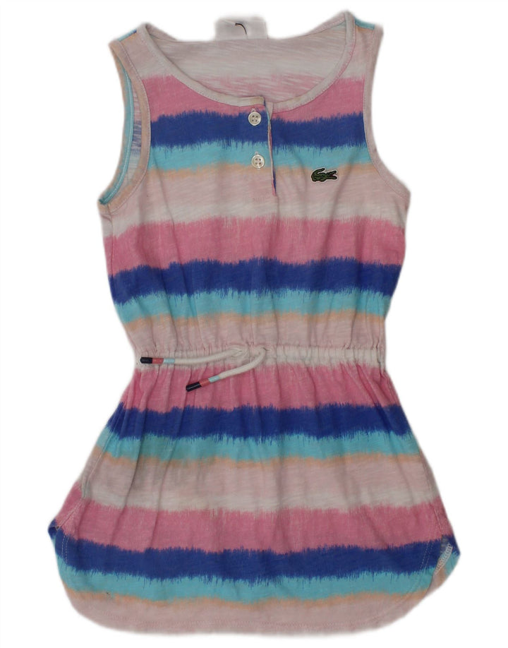 Vestido básico LACOSTE para meninas de 18 a 24 meses listrado multicolorido