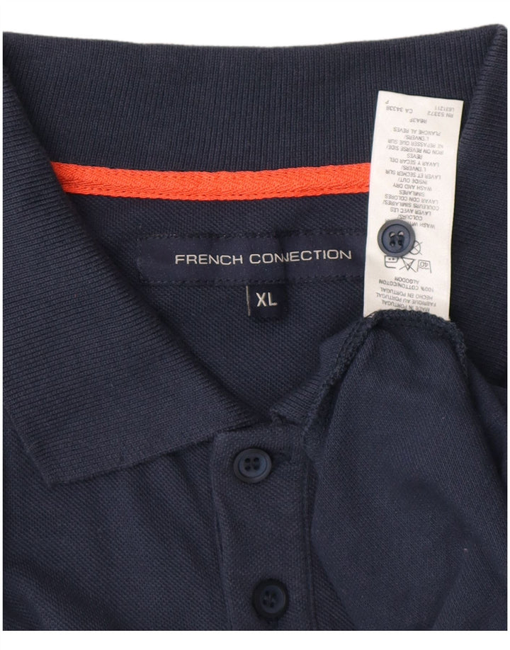 Camisa polo masculina FRENCH CONNECTION XL azul marinho algodão