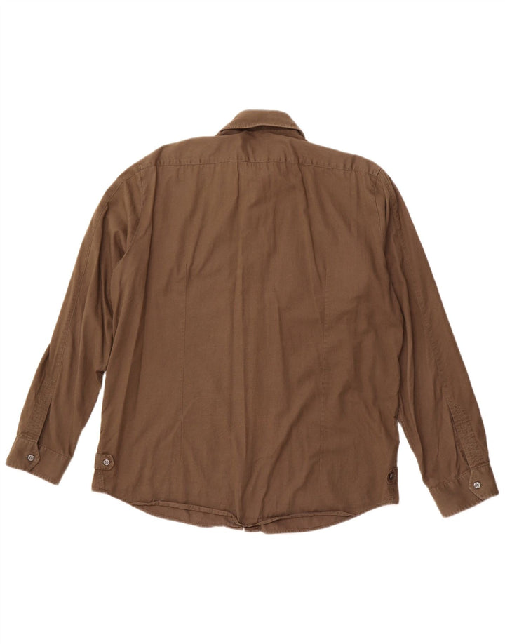 Camisa justa masculina HUGO BOSS XL marrom