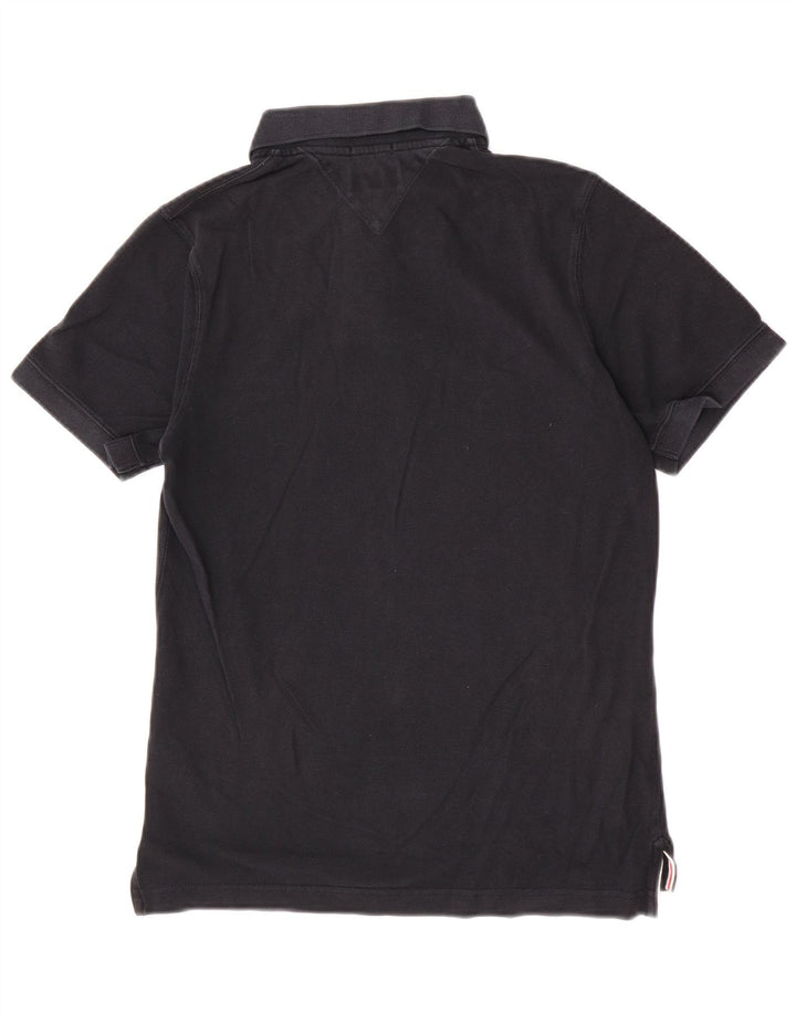 Camisa polo masculina Tommy Hilfiger de algodão preto médio