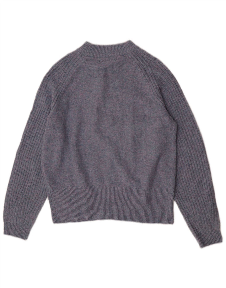 Suéter feminino Marks & Spencer grande com gola canoa Reino Unido 10 pequeno azul