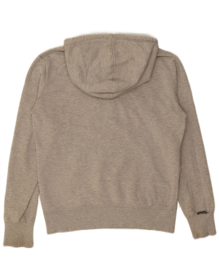Suéter Superdry masculino com capuz gráfico cinza médio algodão