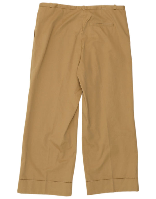 Calça Chino feminina de cintura alta Massimo Dutti EU 44 XL W34 L28 bege