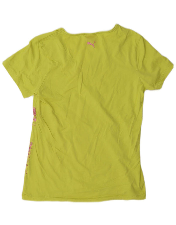 Puma Camiseta Feminina Graphic Top UK 16 Grande Amarelo