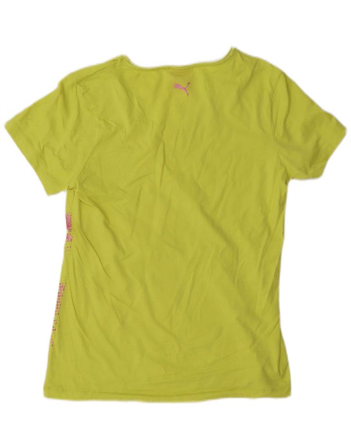 Puma Camiseta Feminina Graphic Top UK 16 Grande Amarelo