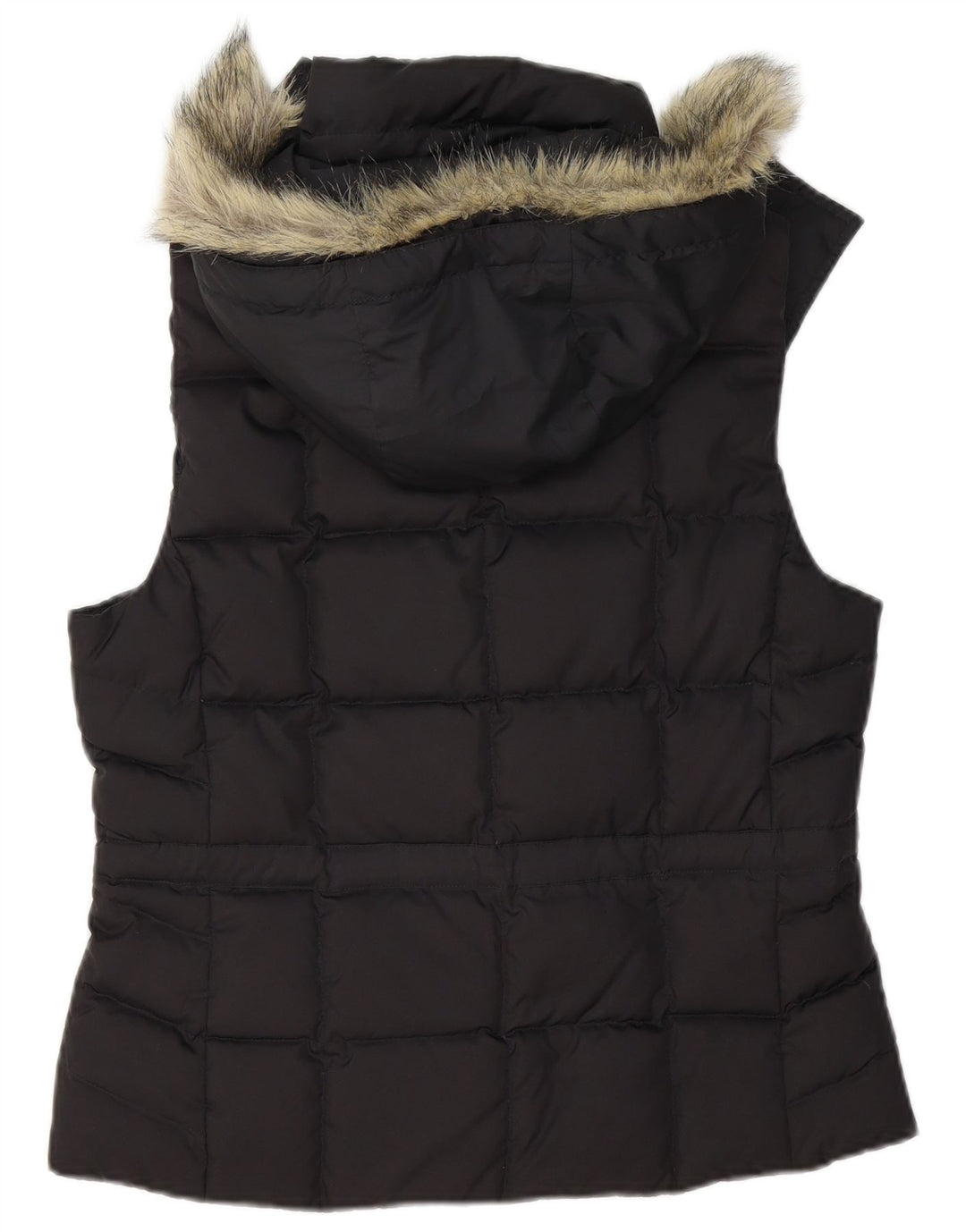 Colete acolchoado com capuz feminino ESPRIT UK 14 médio preto
