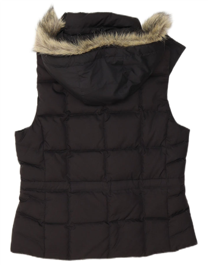 Colete acolchoado com capuz feminino ESPRIT UK 14 médio preto