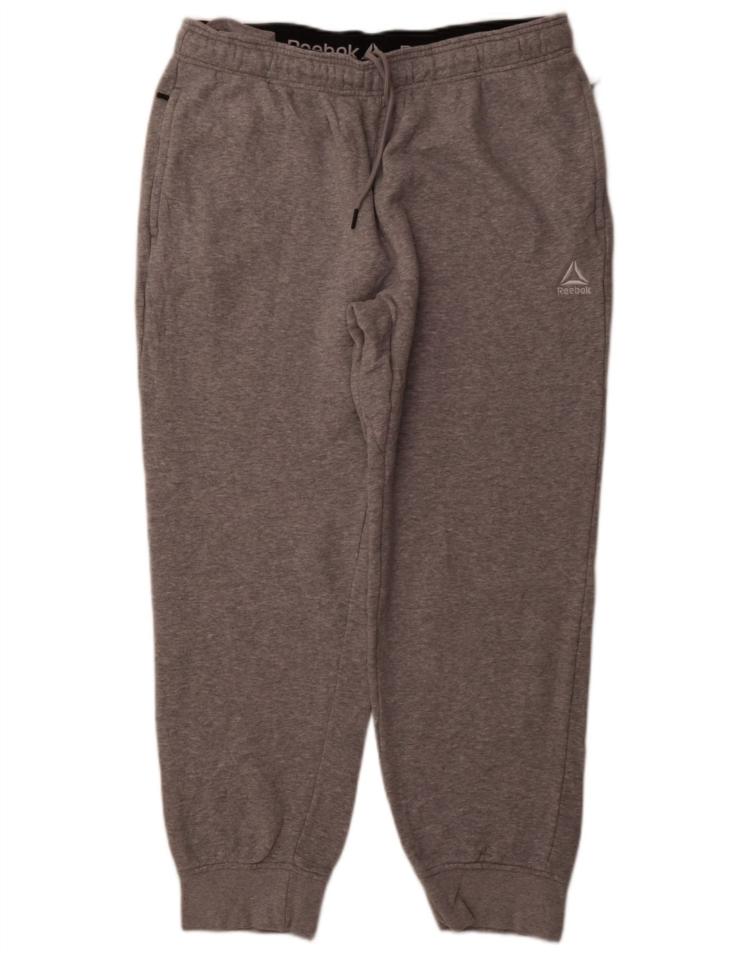 REEBOK Mens Tracksuit Trousers Joggers XL Grey Cotton