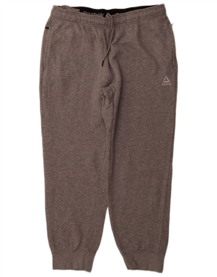 REEBOK Mens Tracksuit Trousers Joggers XL Grey Cotton