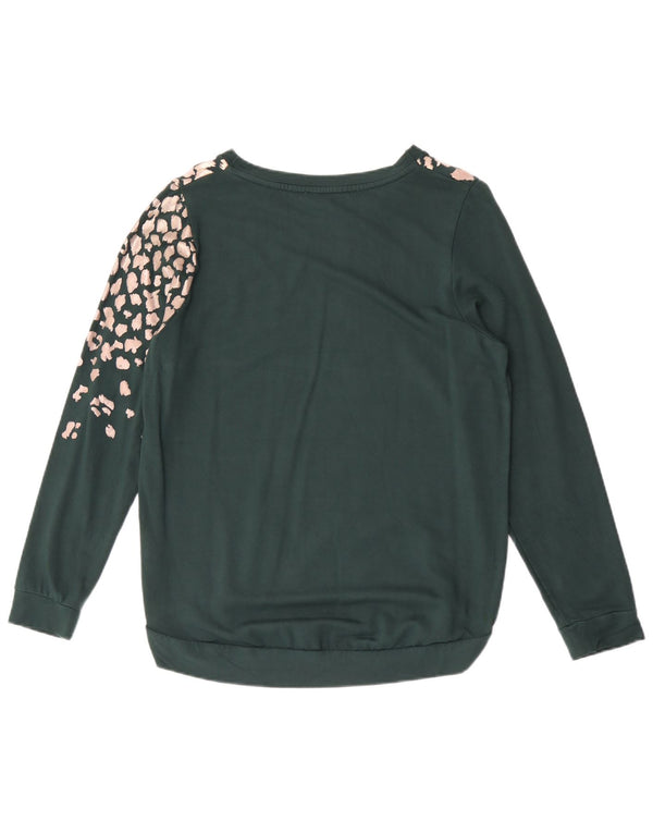 Suéter oversized feminino Oasis UK 10 com estampa animal verde pequena