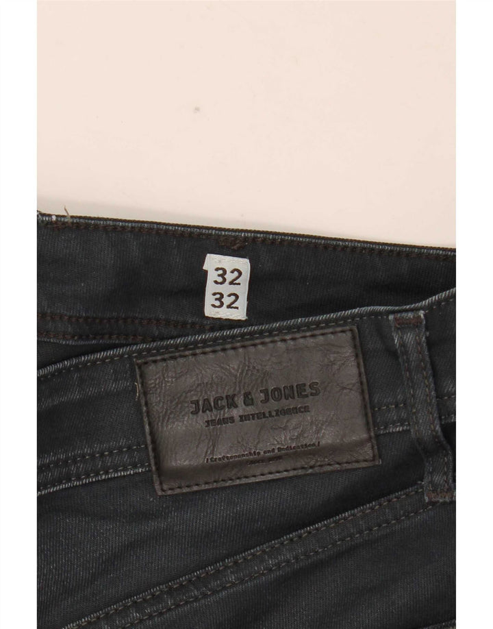 Jack & Jones Mens Clark Slim Jeans W32 L29 Azul Marinho Algodão
